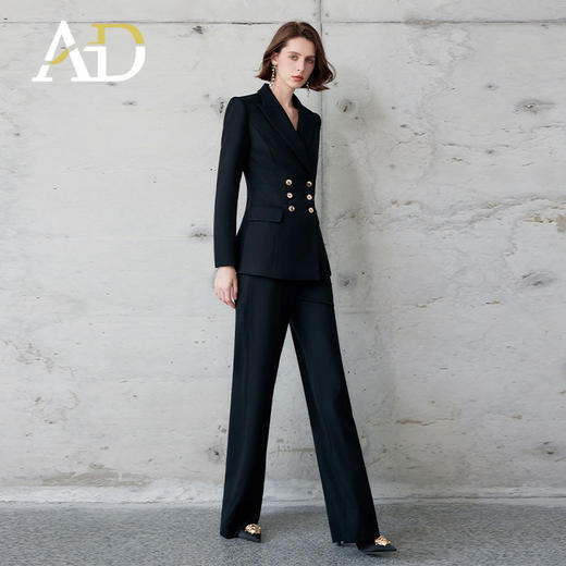 AD新款女春秋套装大学生公务员面试职业装时尚显瘦气质西服正装 商品图1