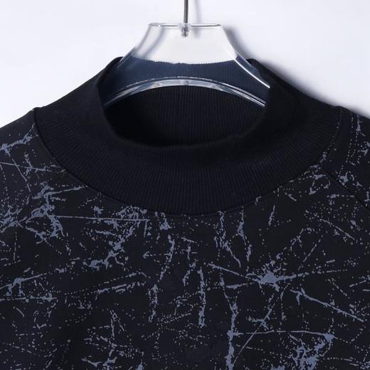 WY409秋冬季新款美式复古大理石纹印花立领卫衣宽松潮流时尚长袖 商品图1