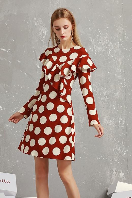 komello 荷叶边大波点连衣裙 14897 商品图5