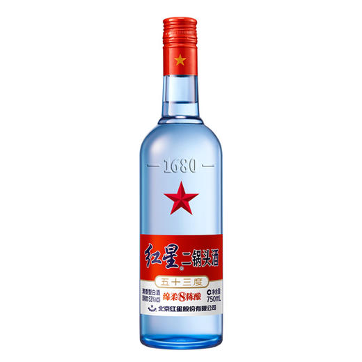 红星二锅头蓝瓶八年陈酿 DB4  53度整箱白酒750ml*6瓶 商品图1