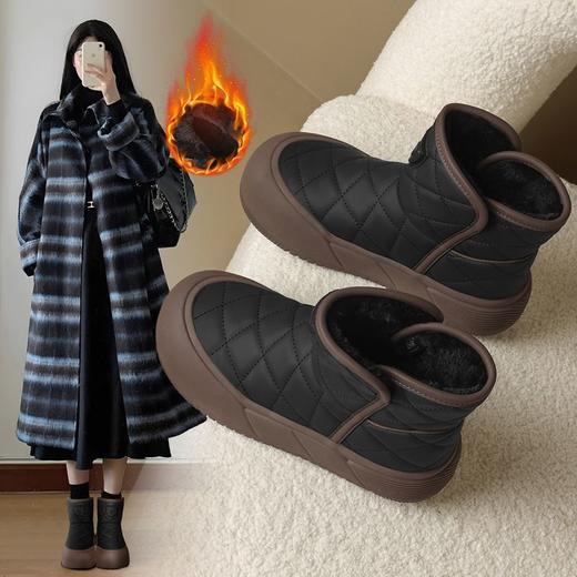 ZHR则则加绒保暖雪地靴厚底百搭防寒女靴冬季新款防滑防水棉鞋女 商品图1