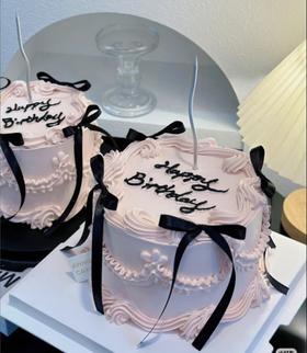 【优品系列】---【复古粉墨蝴蝶结】女神节、三八妇女节蛋糕