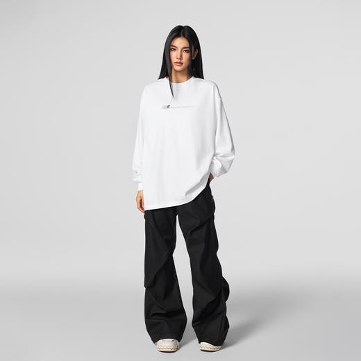 【Achock官方店】潮牌简约纯色字母印花打底长袖美式高街圆领T恤 商品图3