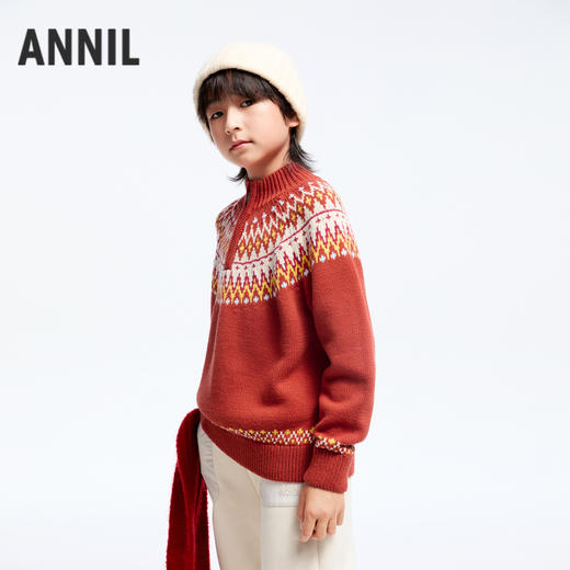 男童费尔岛提花毛衣冬季新款安奈儿童装实体店同款AB444610 商品图2
