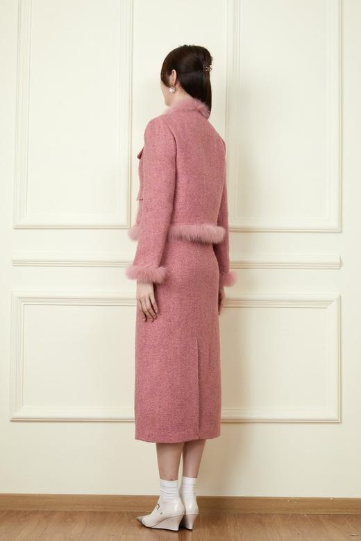 Le Malene 粉色小香风毛绒边羊毛羽绒套装 19817 商品图4