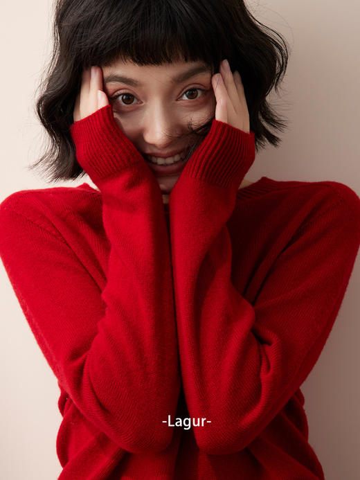 重磅推出！100%纯羊毛定纺织打底衫上衣套头毛衣纯色秋冬季女高级！ 商品图9