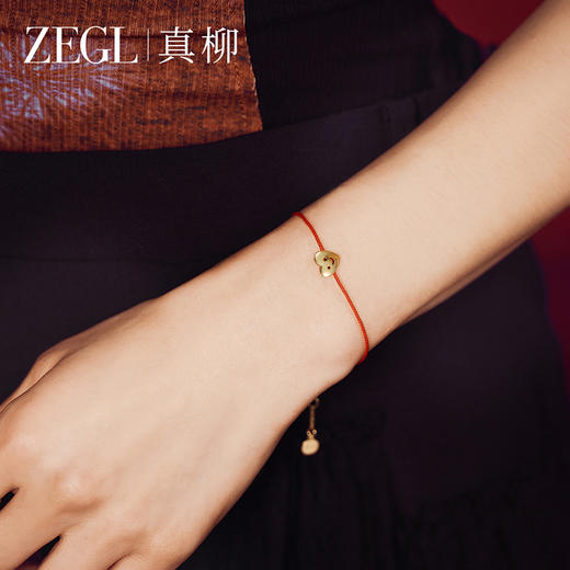 ZEGL真柳设计师小红花925银红绳手链女轻奢小众精致编织手绳手饰 商品图4