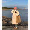 西遇白色加厚中长款棉服女冬季新款立领保暖面包服加绒外套SS141400 商品缩略图1