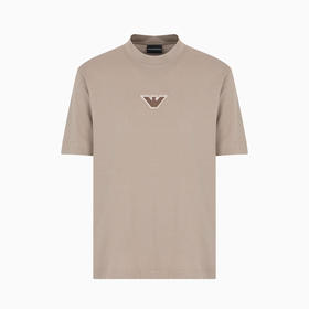 EMPORIO ARMANI 阿玛尼 男士 ASV 徽标压纹贴片轻质平纹针织圆领短袖T恤 土黄色 6D1TD7 1JOCZ 0152