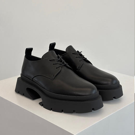 【顺丰包邮】44307 洛诗琳进口优质牛皮德比鞋系带刀锋跟真皮鞋12129 商品图2