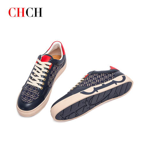 CHCH平衡鞋2024秋冬新款男鞋运动鞋字母logo拼接透气系带休闲板鞋CO2A2131 商品图4