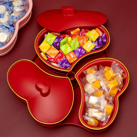【客厅颜值好物！创意分格糖果盒】莫兰迪欧式果盘创意干果盘客厅网红果盘零食盘糖果盘，浪漫心形设计，仪式感满满。ry 商品图1
