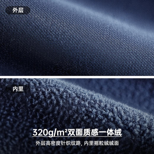 工装优选美式休闲字母刺绣卫衣学院风加厚加绒保暖圆领上衣男秋冬 商品图2