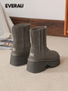 EVERAU潮酷【人鱼跟】厚底增高显瘦靴筒内里羊毛女士秋冬雪地靴UEA3015 商品缩略图4