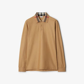 BURBERRY 巴宝莉 男士棉质珠地网眼布面料棉质长袖Polo衫 驼色 8098811 A7026