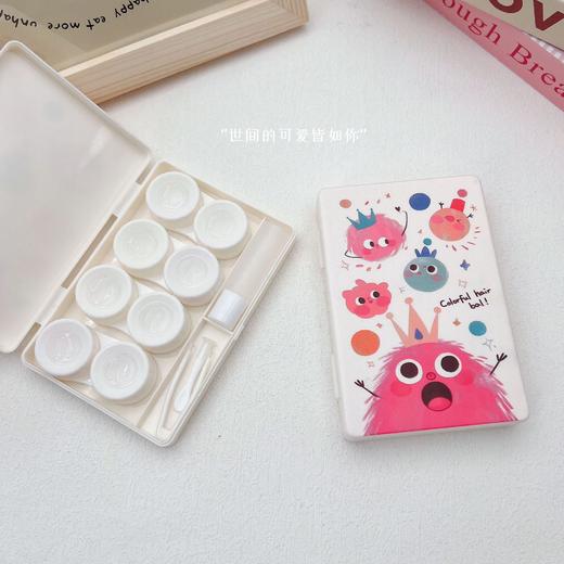 新款可爱卡通美瞳盒伴侣盒隐形双联眼镜盒8086四副装【图案混发】 商品图12