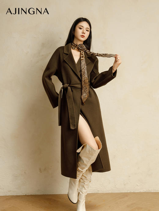 【商场同款】阿菁娜2024冬季新款经典宽松浴袍款大衣A30D211021 商品图0