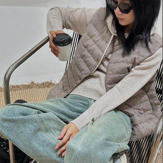 【顺丰包邮】42354 洛诗琳天然原色100%绵羊毛轻薄鹅绒羽绒马甲3607 商品图0