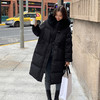百媚生 棉服女中长款过膝连帽加厚保暖棉衣外套6603 商品缩略图5