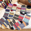 【10双随机发 不重复】秋冬复古图腾羊毛袜中高筒 保暖舒适百搭 商品缩略图3