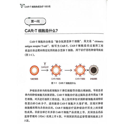 CAR-T细胞免疫治疗100问 主编胡永仙 黄河 CAR-T细胞治疗淋巴瘤 CAR-T治疗后的生活护理 9787117371858人民卫生出版社 商品图4