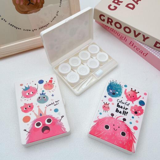 新款可爱卡通美瞳盒伴侣盒隐形双联眼镜盒8086四副装【图案混发】 商品图10