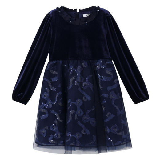 女童精致网纱丝绒裙冬季新款安奈儿童装实体店同款AG443852 商品图6