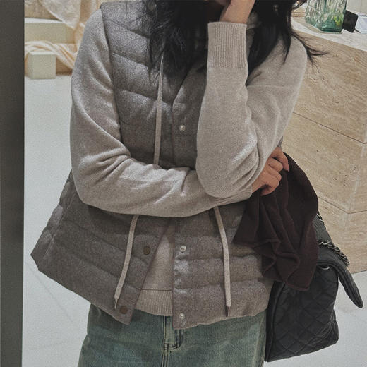 【顺丰包邮】42354 洛诗琳天然原色100%绵羊毛轻薄鹅绒羽绒马甲3607 商品图1