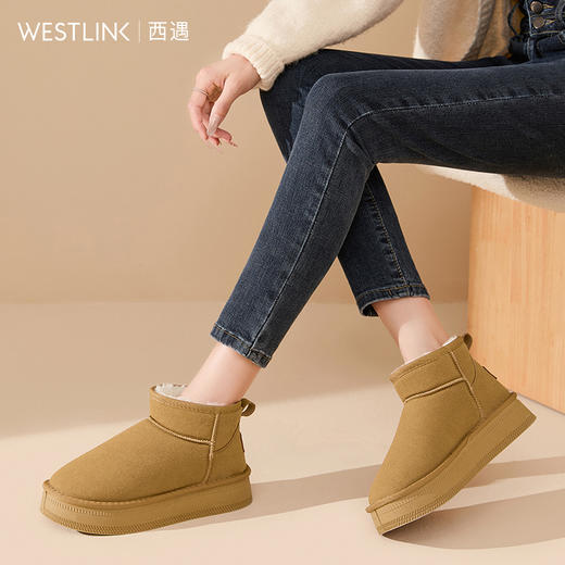 西遇冬季雪地靴女加绒厚底新款短筒棉靴子加厚保暖东北大棉鞋V4147878 商品图2