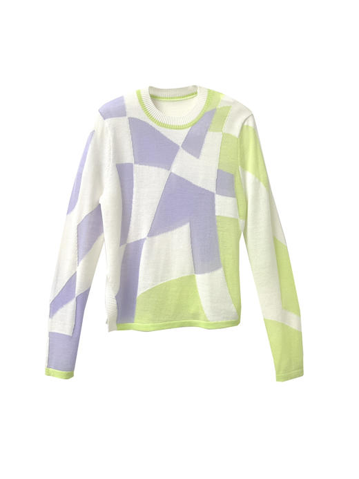 几何精纺羊毛女衫 商品图1