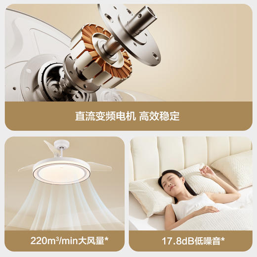 OPPLE欧普照明风尚隐形扇风扇吊灯餐厅卧室家用简约现代电扇风扇灯 商品图1