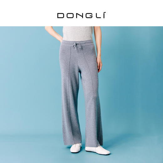 东黎 •  小山羊绒女士秋冬抽条宽松阔腿裤 21F14 商品图1
