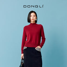 东黎 • 山羊绒女士秋冬全成型半高领套头衫 2594