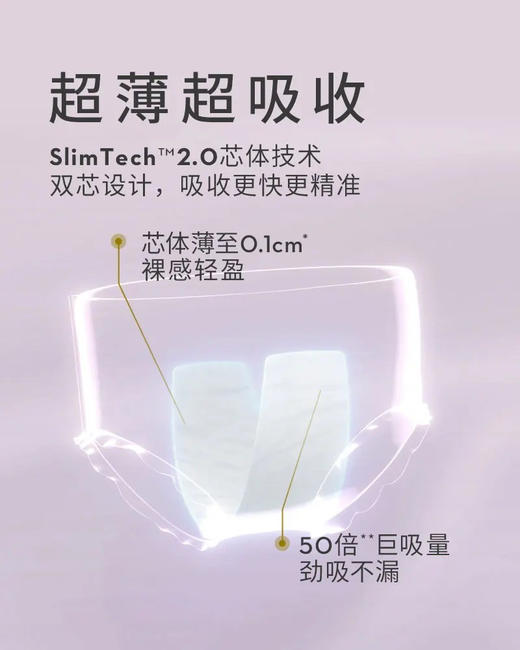【无痕随心动】LOVEKINS超薄无胶芯纯棉裤型卫生巾/经期裤 2条/包 商品图3