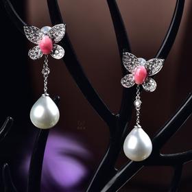 【蝶舞】海螺珠珍珠耳坠-ZZ12410017