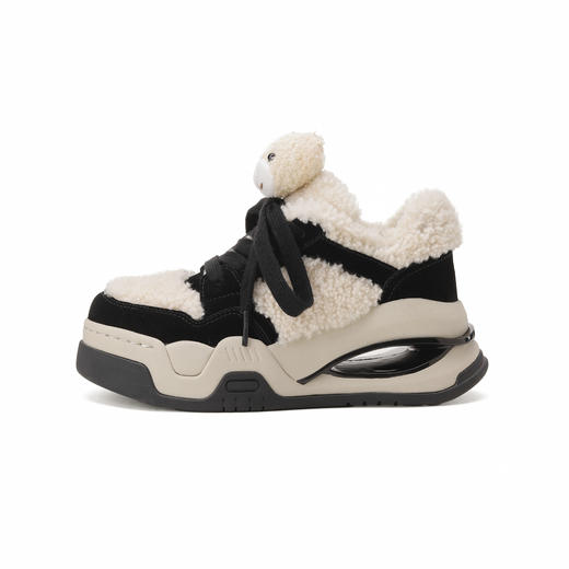 westory2024年秋冬新款休闲风厚底平跟舒适百搭毛毛鞋休闲板鞋W24DM85071 商品图8