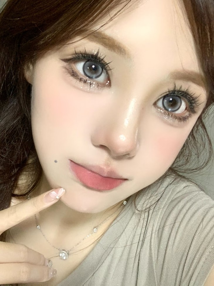 CurlyPuppy小象灰14.5mm 灰色 半年抛美瞳 清冷仙撩森系氧气感水光奶灰-VVCON美瞳网19