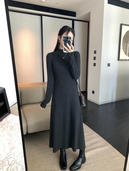 💯【全国包邮】🔺仟梓赫 磨绒假两件小灰裙：💕还得是极简❗️按头安利这条🌟磨绒假两件连衣裙❗️ ⚠️代工厂好不容易出来的一批，🌻搭配各种大衣/皮草外套都需要它  商品图1