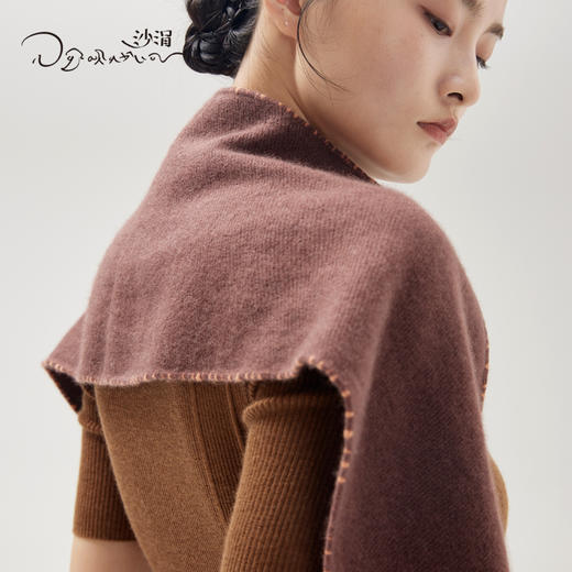 西藏手工氆氇羊绒围巾SJF96P755B 商品图5