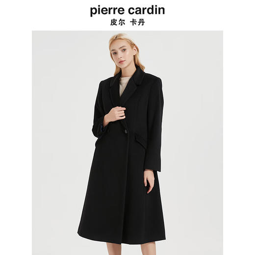 皮尔卡丹女装大衣时尚气质百搭通勤毛呢外套C44CL75B0
 商品图2