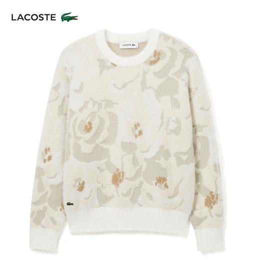 Lacoste法国鳄鱼女装新款时尚休闲舒适印花圆领毛衣AF2587-10 商品图0