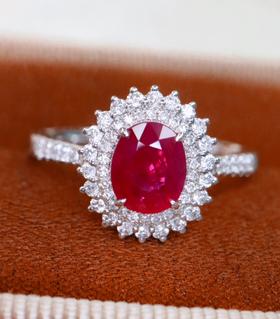 1.1ct刻面红宝石戒指