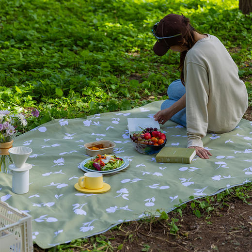 郁金香野餐垫防潮垫便携加厚草地春游草坪轻便秋游高级感棉 商品图1