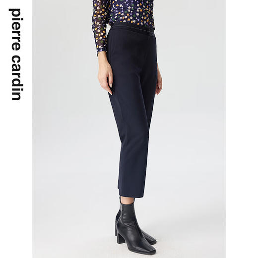 皮尔卡丹女装休闲裤职业工装裤秋冬直筒藏蓝色西裤P3365T3972N0
 商品图1