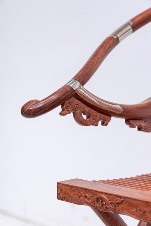 红桥红  家具严选  缅甸花梨(大果紫檀）  【木面 王款 双面透雕麒麟纹交椅】 商品图2