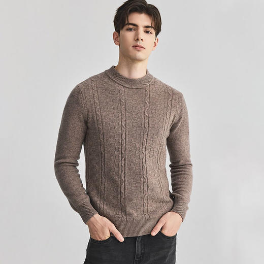 【LP同款】LPIUTY美利奴羊毛纯色绞花男士羊毛衫，秋冬足够温暖B058320（下单3-7天发货） 商品图3