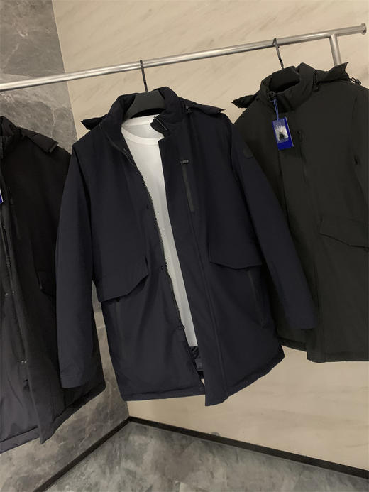 欧单小众!内置温度计!2024秋冬户外加厚保暖工装中长连帽派克棉服棉衣！ 商品图5