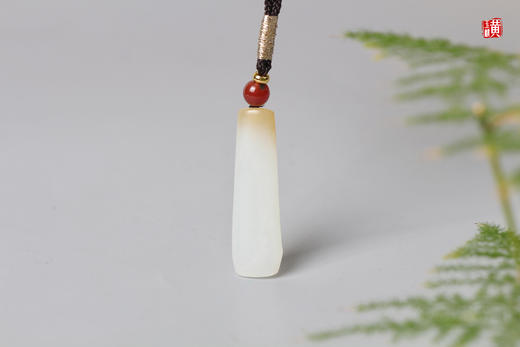 和田糖白玉竹节吊坠 配精美挂绳 商品图4