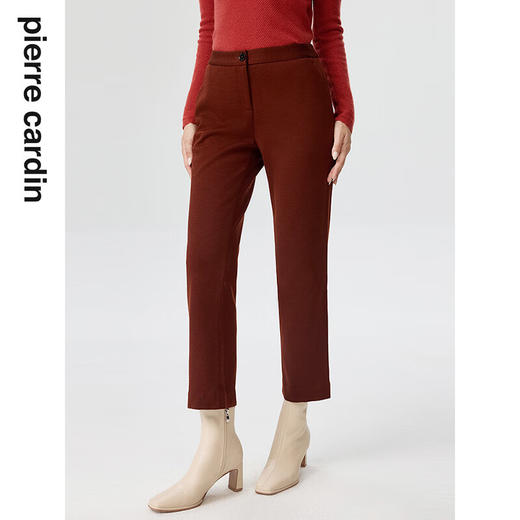 皮尔卡丹女装休闲裤高腰修身羊毛西裤显瘦休闲直筒裤P3356T3977C0
 商品图1