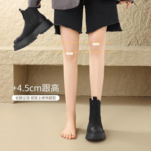 ZHR则则时尚气质厚底增高加绒短靴靴子2024冬季新款英伦百搭女鞋 商品图4